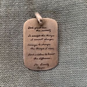 Neiman Marcus Silver Serenity Prayer Pendant